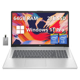 HP 17.3 Full HD Business Laptop, Intel Core i3-1215U, 64GB RAM, 2TB PCIe SSD, Intel UHD Graphics, Numeric Keypad, 720p HD Webcam
