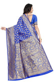 Sugathari Womens Banarasi Saree Pure Kanjivaram Silk Saree Soft New Ladies 2023 Design Wear Sarees Latest Cotton Party Sari Collections With Blouse Piece For Wedding Sadi (Sam San 9017-Royal Blue)