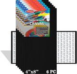 Variety Canvas 4 X 8 Inch Cotton Canvas Board For Painting, 7Oz Primed, Pack Of 6 Piece - Black