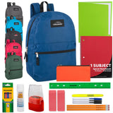24 Pack Bulk Backpacks with School Supplies for Kids Trailmaker Wholesale Backpack and School Supplies Kits