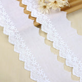 ZNZAKKA White Cotton Lace Trim Floral Eyelet Lace Ribbon Scalloped Embroidery Lace Trim for Dress, Pillow, Dolls/Pets Clothes (7