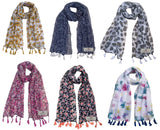 Fusfus WomenS Printed Chiffon Scarves And Stoles, Free Size(Multicolour, Fs1106) Pack Of 6 (Multicolor2)
