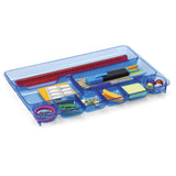 Officemate Blue Glacier Drawer Tray, Nine Compartments, Transparent Blue (23216)