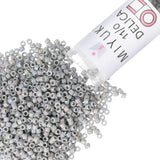 Miyuki Delica Seed Beads - Size 11/0 (1.6 mm), DB0882, Matte Opaque Light Gray AB, 7.2 g, Approx. 1440 Beads, Made in Japan