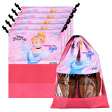 Kuber Industries Pack Of 6 Disney Princess Shoe Bags | Shoe Bags For Travel | Drawstring Shoe Storage Bags | Storage Organizers 