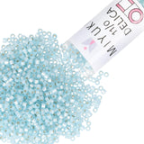 Miyuki Delica Seed Beads - Size 11/0 (1.6 mm), DB0628, Silver Lined Light Aqua Alabaster Dyed, 7.2 g, Approx. 1440 Beads, Made i