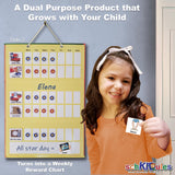 SchKIDules Home-Themed Magnetic Visual Schedule & Reward Chart w/129 Colorful Magnets & 2-Sided 18Folding Board; for Daily R