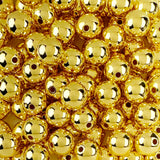 90 Round Gold Acrylic Beads 14mm Diameter with 2.4mm Hole for Crafts