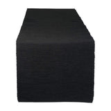 DII Basic Everyday Ribbed Tabletop 100% Cotton, Table Runner, 13x72, Black