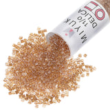 Miyuki Delica Seed Beads - Size 11/0 (1.6 mm), DB0901, Sparkling Gold Lined Crystal, 7.2 g, Approx. 1440 Beads, Made in Japan