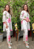 Gosriki Women'S Cotton Blend Short Length Printed Co-Ord Set (Lace Cream Co Ord-Gs_S_Cream_Small),Cream,,B0CJY6J75Y