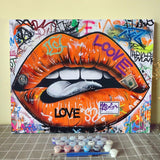 Tucocoo DIY Painting by Numbers Kits for Adults - Abstract Lip Landscape 3 - Oil Painting Digital on Canvas Wall Art Decoration 