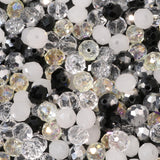 Songxi 200pcs 8mm Silver and White Glass Beads for Jewelry Making, 5 Style 3 Size Crystal Beads for Bracelets Jewelry Making, Sp