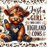 DIY Cow Diamond Art Kits for Adults, Highland Cow Diamond Painting Kits for Beginners, Diamond Dot, Small Dimond Art Paintings, 