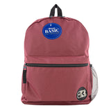 BAZIC School Backpack 16 Burgundy, Lightweight School Bag Padded Back & Adjustable Strap for Students, Travel Bag Fit A4 Notebo