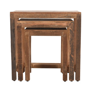 Jofran Reclamation Rustic Reclaimed Solid Wood Three-Piece Nesting Tables