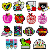 15 Pcs Silicone Focal Bead Cute Loose Beads Accessory for DIY Keychains Bracelet Necklace Pens Lanyard Making (Teacher and Stude