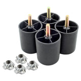 Seimneire 4Pcs 2.5 Inch Sofa Legs, Tapered Furniture Legs Plastic Couch Feet with M8 Hanger Bolts for Sofa Dresser Cabinet Chair
