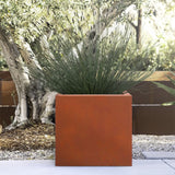 Jp Planters 12 Cube Corten Steel Planter 12 L X 12 W X 12 H Rustic Plant Pot For Home Gardens, Outdoor Spaces Balconies,