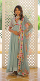 Wedani Georgette Embroidery Zari Sequins-Work Anarkali Kurta Set For Women (In Alpha Xl Regular Sky Blue),SKY BLUE,XL,,,