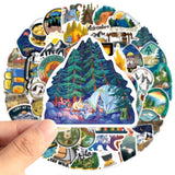 100 Pcs Wilderness Hiking Adventure National Natural Park Outdoor Camping Stickers, Must-Have Sticker Signs for Outdoor Lovers a