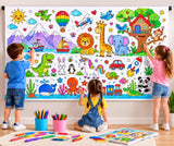 YASHNK Drawing Colouring Roll Sheet for Kids Fun Large Poster Graffiti Art 30cms x 350cms 11 Feet Extra Long Paper Kid Coloring
