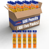 Trail maker Unsharpened Yellow Pencils in Bulk for School, Office Supplies | Bulk Wood Cased #2 HB Pencils (100 5-Packs)