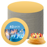 JCD 40 Pcs Gold Color Cakeboards, Cake Boards 6 inch Round, Food-Graded Cardboard Cake Rounds Cake Base, Waterproof and Oil-Proo