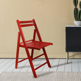 Casual Home Wooden Folding Chairs 2-Pcs Set - Red