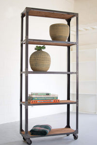 Gwg Outlet Large Iron And Recycled Wood Shelving Unit Cq6913