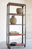 Gwg Outlet Large Iron And Recycled Wood Shelving Unit Cq6913