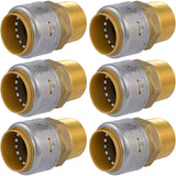 SharkBite Max Male Adapter, 1 in Push-to-Connect x 1 in MNPT, Pack of 6, Brass Plumbing Fitting, UR140