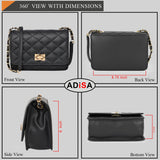 Adisa Women'S Girls Quilted Cross Body Sling Bag (Sl5059-Black),Black,,B0915VZVM6