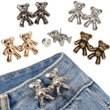 TOOVREN Cute Bear Button Pins for Jeans, No Sew and No Tools Instant Pant Waist Tightener, Adjustable Jean Buttons Pins for Loos