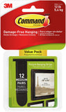 Command Medium PictureHanging Strips 12Picture, Black