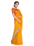 Womanista Womens Mukaish Embellished Chiffon Saree With Jacquard Blouse (Ti1184_Yellow)