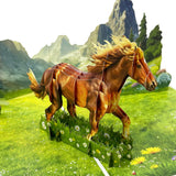 PQDGlobal 3D Horse Popup Card - Handmade Animal-Themed Paper Art for Birthday, Anniversary, Christmas, Fathers Day - Unique Gift