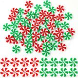 Suncalla 120 Pcs Christmas Candy Buttons Round 4 Holes Resin Sewing Buttons Red and White Winter Xmas Decoration for Clothes Hom