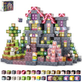 Magnetic Blocks -198PCS Enchanted Hotel Magnetic Building Cubes,Educational Sensory Stacking Kit & STEM Learning Play,Christmas 