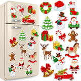 Umigy 16 Pcs Christmas Diamond Art Magnets Kits for Refrigerator Snowman Santa Claus Deer Diamond Painting Magnets DIY Red Green