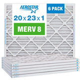 Aerostar 20x23x1 MERV 8-6 Count - High Efficiency Pleated HVAC, Furnace & Air Conditioner Filters - Removes Dust, Lint, Mold & A