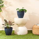 Amazon Brand Solimo Indoor And Outdoor Round 9 Inch Sonet Flower Planter Pot Best For Terrace/Balcony/Home/Office Decor Set O