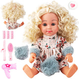 Baby Doll - SMIESSKIDDO 12 Interactive Baby Dolls with Hair Care Set & Sounds - Soft PVC Talking Babies Doll Toy Gift for Girls 