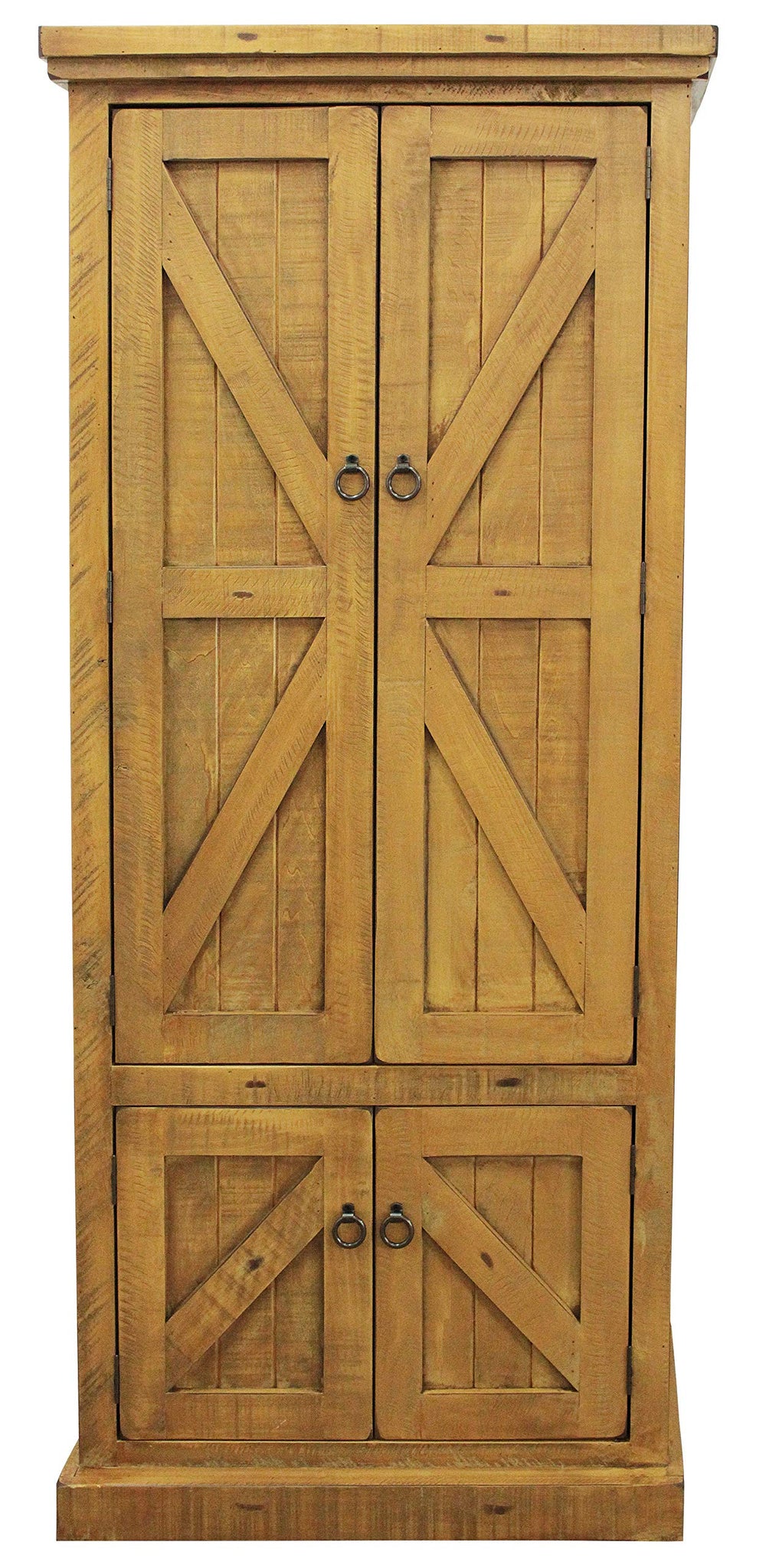 American Heartland Rustic Double Door Pantry, Rustic Yellow