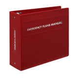 Carstens 4Inch Heavy Duty 3Ring Binder for Emergency Plans Side Opening, Brick Red