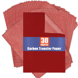 Red Carbon Paper for Tracing Graphite Transfer-Paper - PSLER 30 Pcs Red Graphite Paper for Tracing Drawing Patterns on Wood Proj