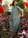 Libas Women'S Silk Blend Printed Dress (29461O_Blue_S)