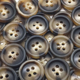CANDEOLA 100-Pcs 1/2 Small Brown Resin Sewing Buttons | Bulk Sewing Replacement Buttons for Shirts Sewing Crafts Clothes Decorations (11.5mm)