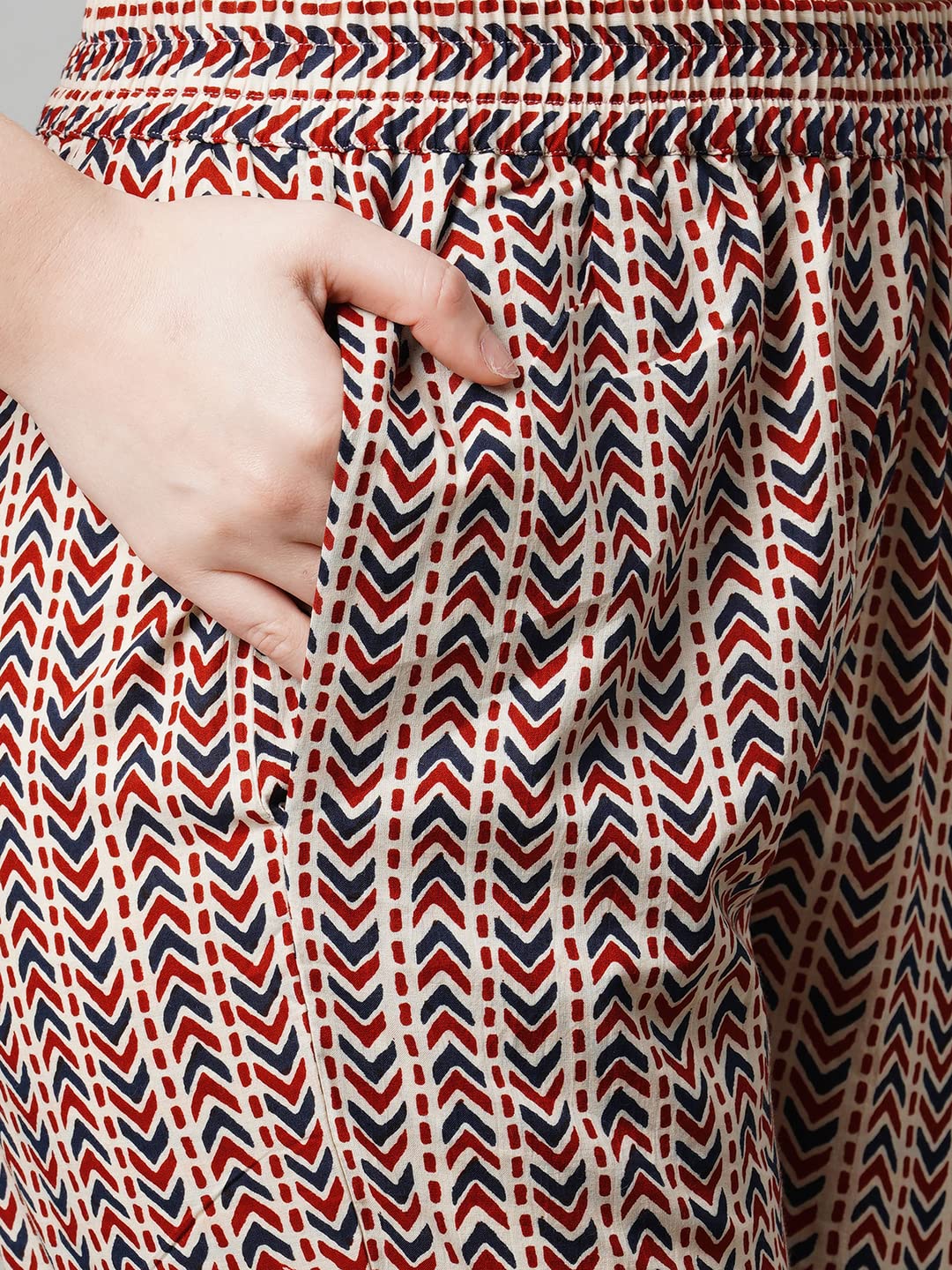 Anni Designer Women'S Cotton Blend Printed Straight Kurta With Pant (Sarva-Blue & White_Xl_Dark Blue_X-Large),Blue & White,XL,Cotton Blend,Regular,kurta