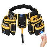 Tool Belt,Magnetic Tool Pouch,27-Pockets Heavy Duty Padded Tool Belts for Men,Detachable & Adjustable Tool Pouch Bag for Electri